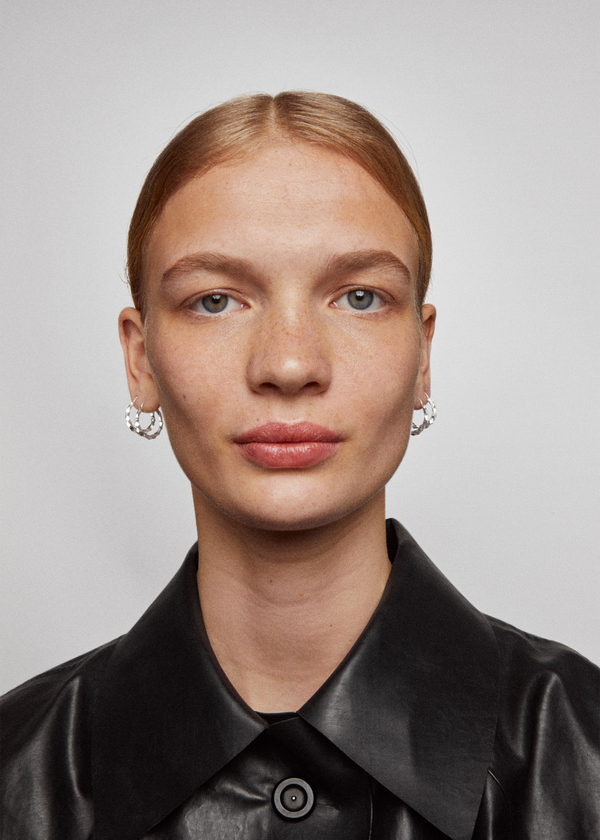 Snake earrings small carved silver